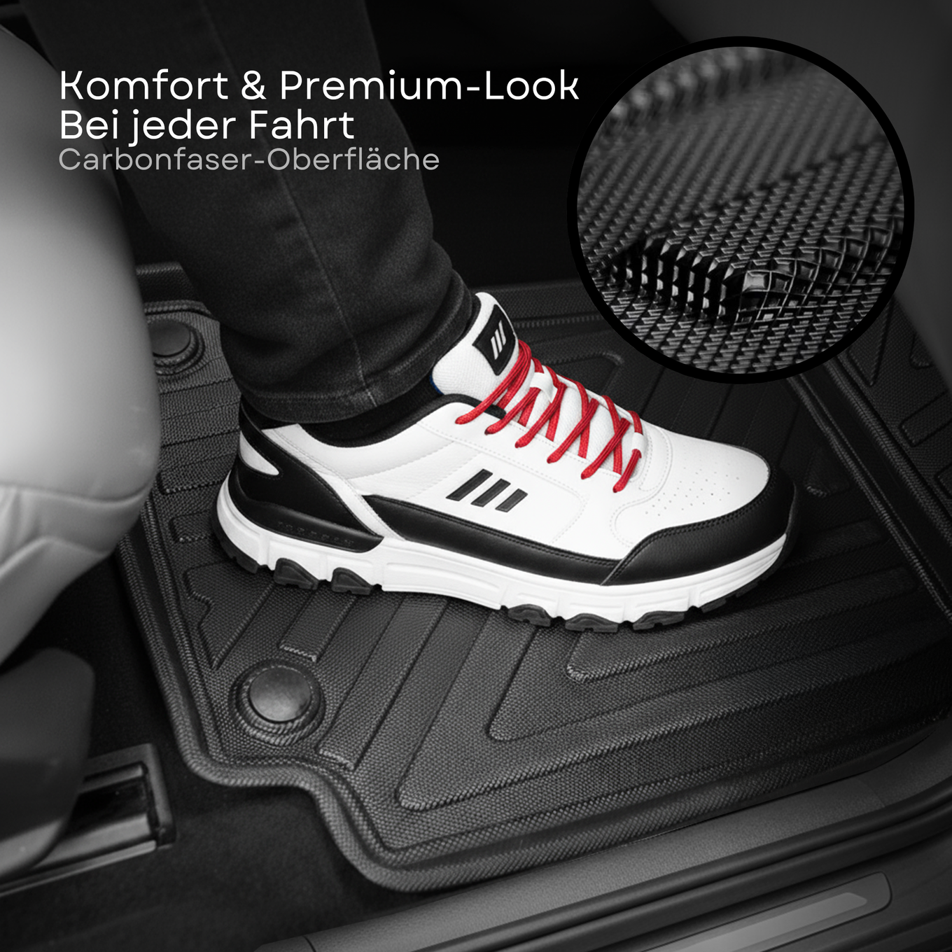 3D Fußmatten für Volkswagen Golf 8 Manuell | 2019-2026 | Carbonfaser-Optik 6